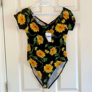 Forever 21 Sunflower Body Suit Never Worn with Tags